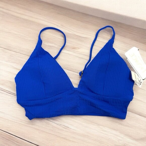 L Space Women's Royal Pointelle Rib Winnie Bikini Top Size Medium - Picture 3 of 8